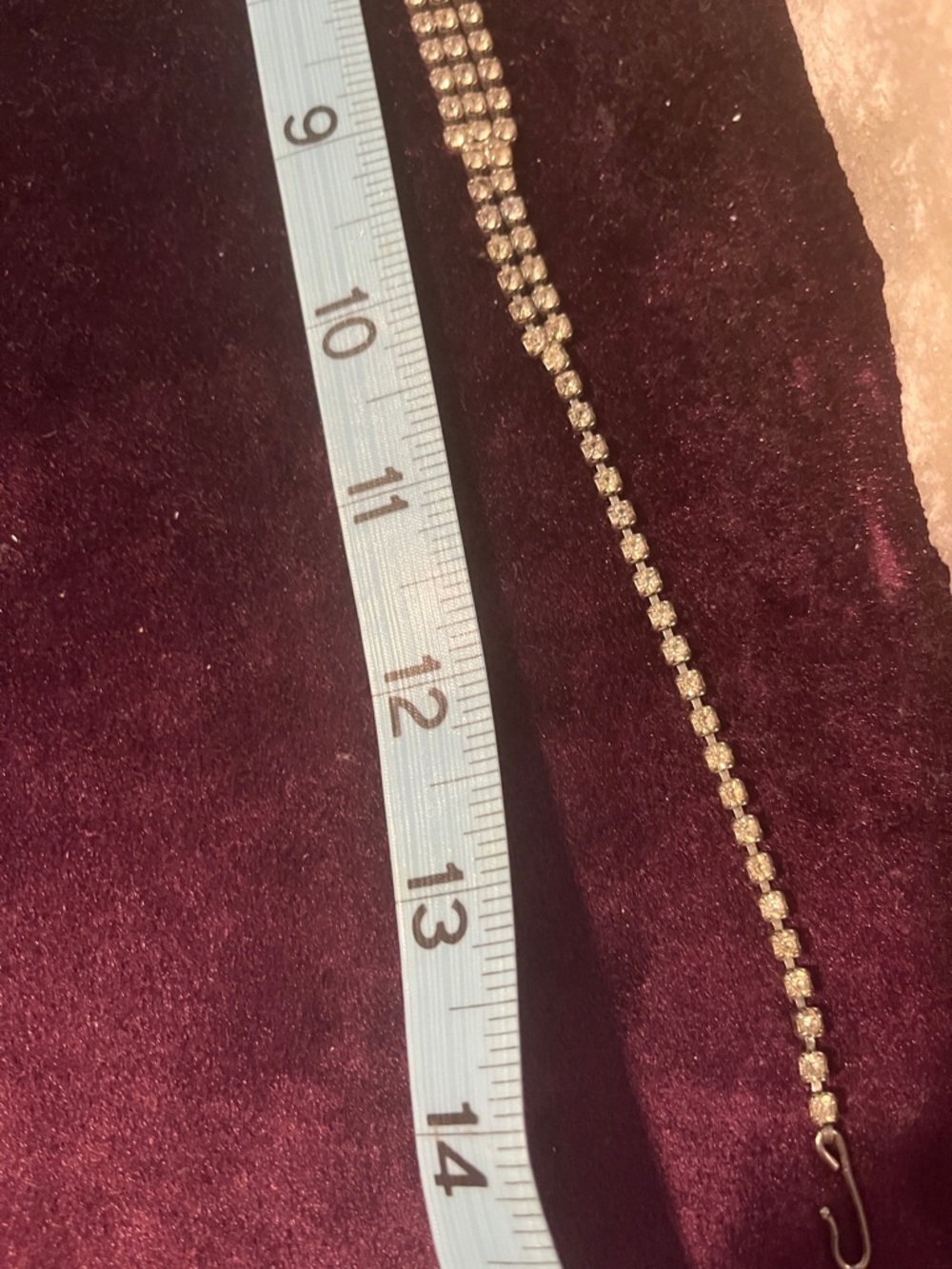 Lovely Vintage EUC Sparkling Faux Diamond Tennis Necklace in Silver Tone 15”. - Picture 8 of 12